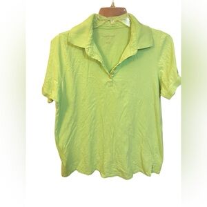 Woman Within Lime Green Polo Shirt - Size 18/20W